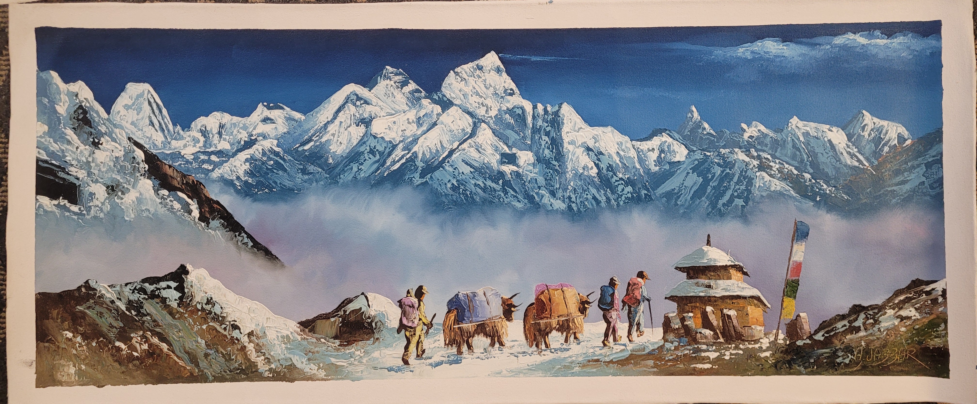 Everest Trek Route - Oil painting