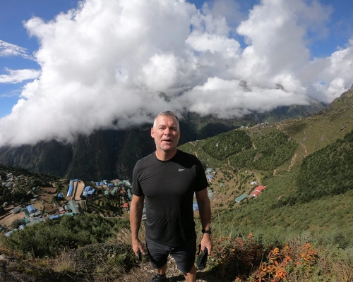 Our Client Keith In Namche Bazaar During Everest Base Camp Trek
